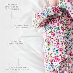 Newborn mittens fold-over feature on convertible sleepers for tiny hand warmth.