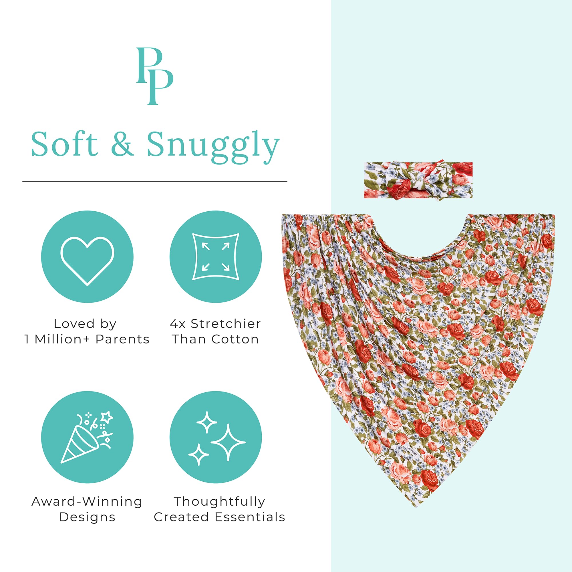 Posh Peanut newborn swaddle 44x44 inches for flexible wrapping