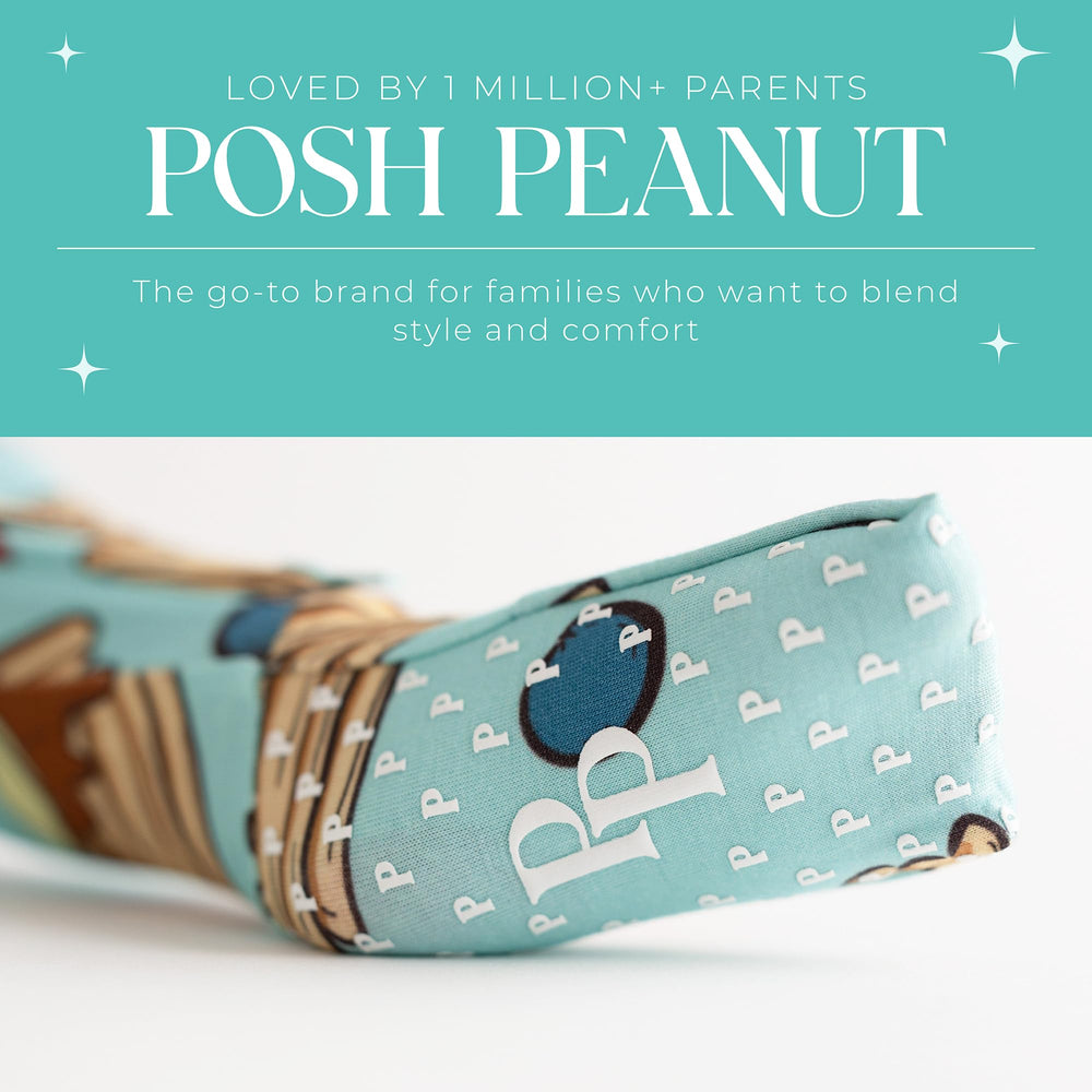 Posh Peanut prints cover newborn to toddler sizes for playful, coordinated looks.