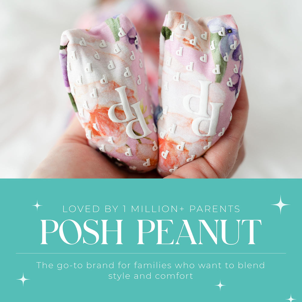 Posh Peanut prints and sizes cover newborn through toddler for versatile wear.