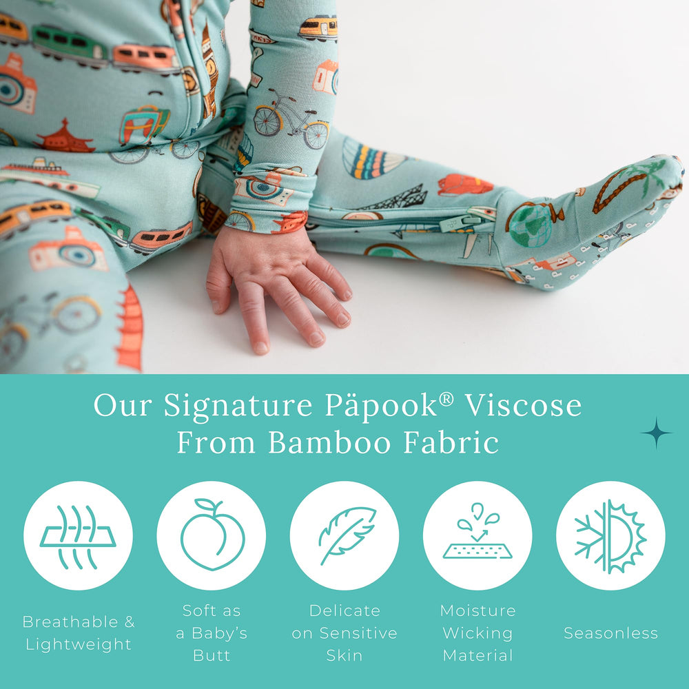 Posh Peanut reversible two-way zipper enables easy diaper changes