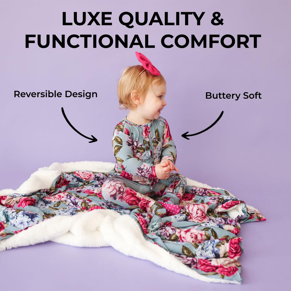Posh Peanut stroller blanket viscose closeup shows breathable fabric for on-the-go comfort