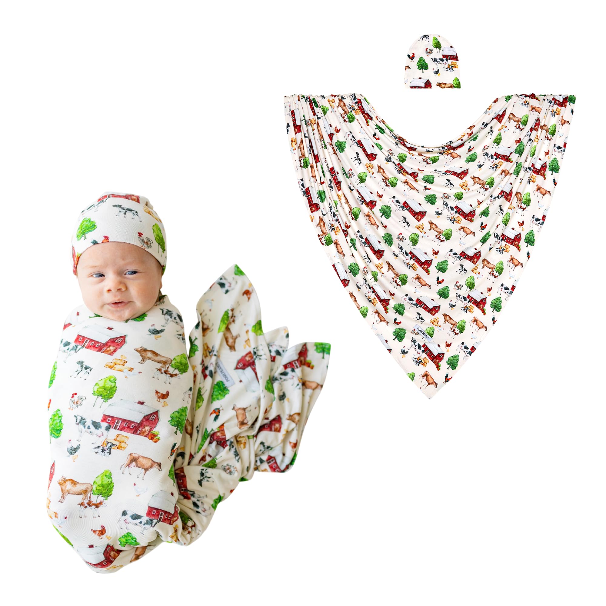 Posh Peanut swaddle blanket shows soft bamboo fabric for gentle newborn comfort.