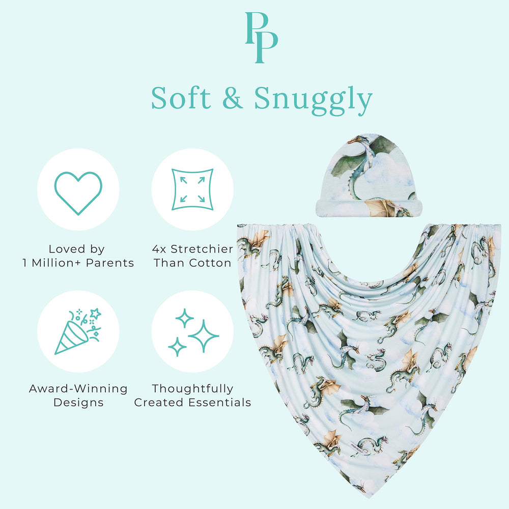 Posh Peanut swaddle blanket extended size 44x44 for growing babies