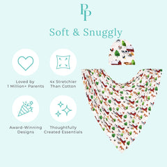 Posh Peanut gift box presentation of the swaddle set as a thoughtful gift.