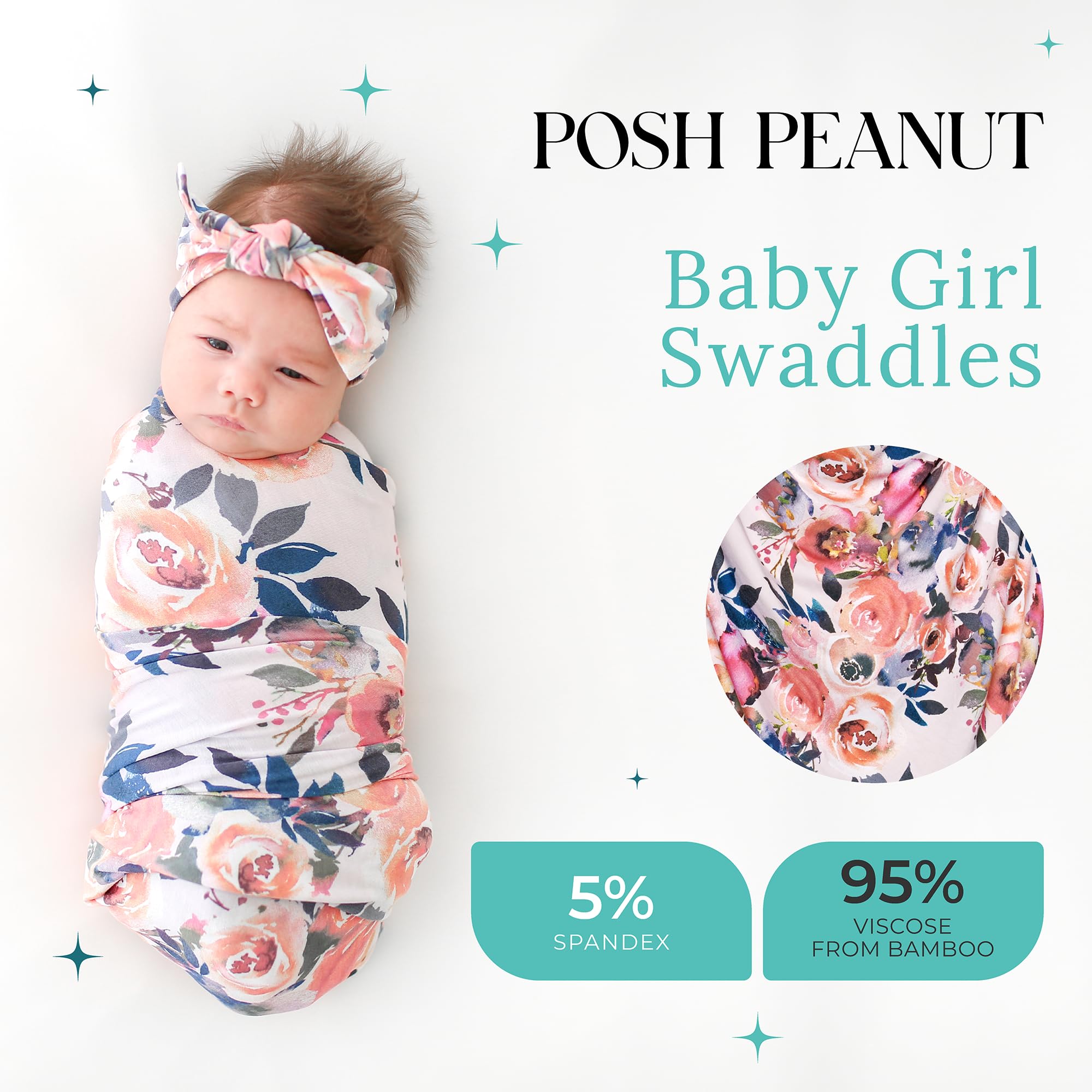 Posh Peanut matching headband with soft fabric for baby style