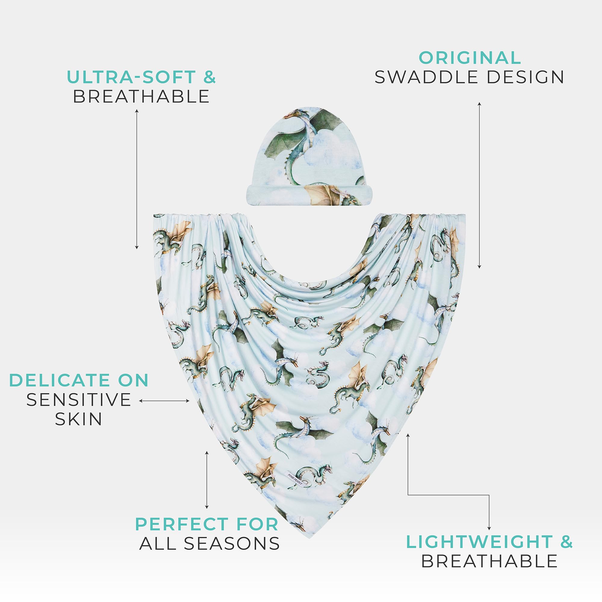 Posh Peanut swaddle used as a receiving blanket in stroller