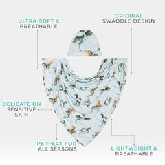 Posh Peanut swaddle used as a receiving blanket in stroller