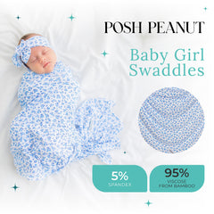 Posh Peanut swaddle set with gold stars supports calm, cozy sleep