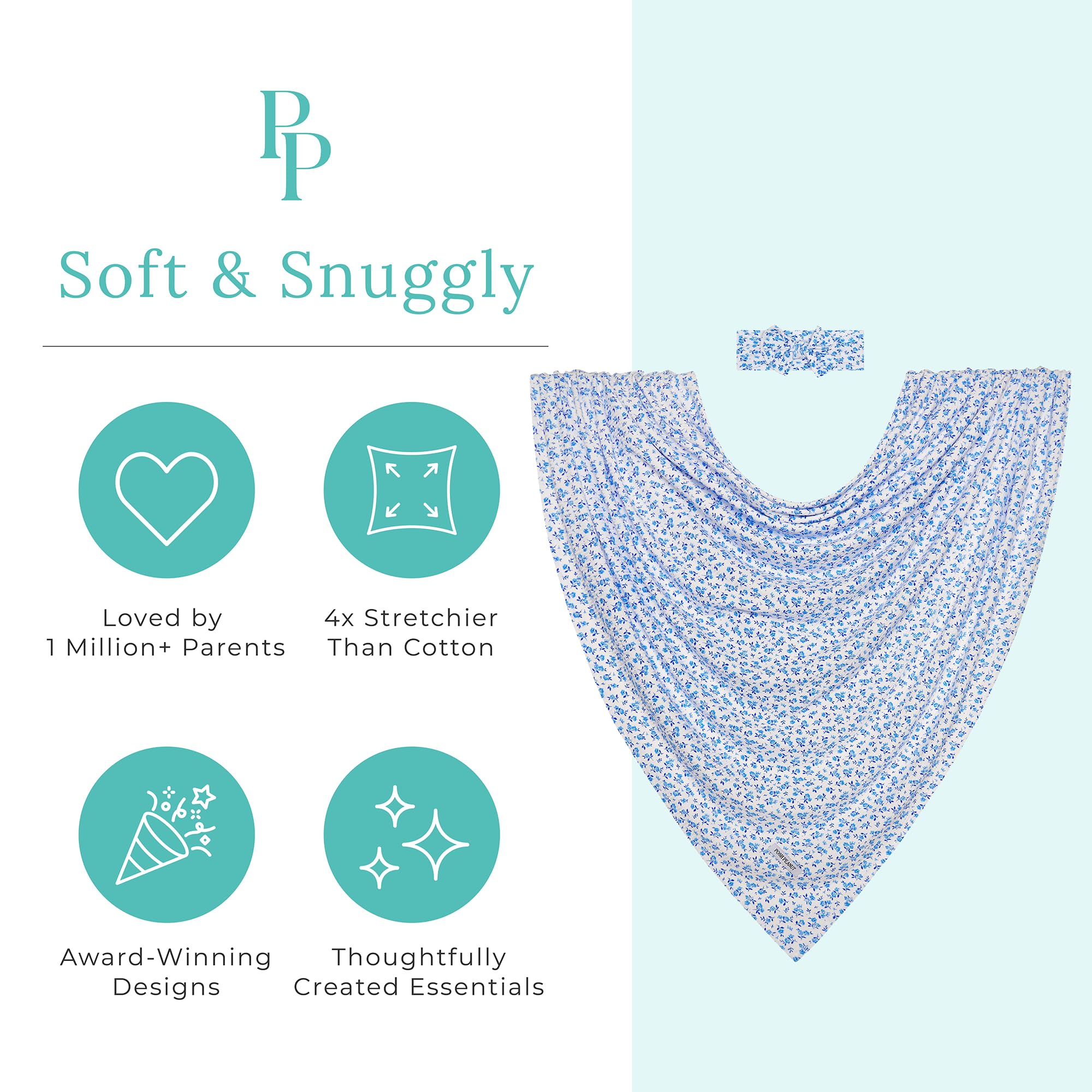 Posh Peanut rose bloom swaddle adds stylish warmth for baby