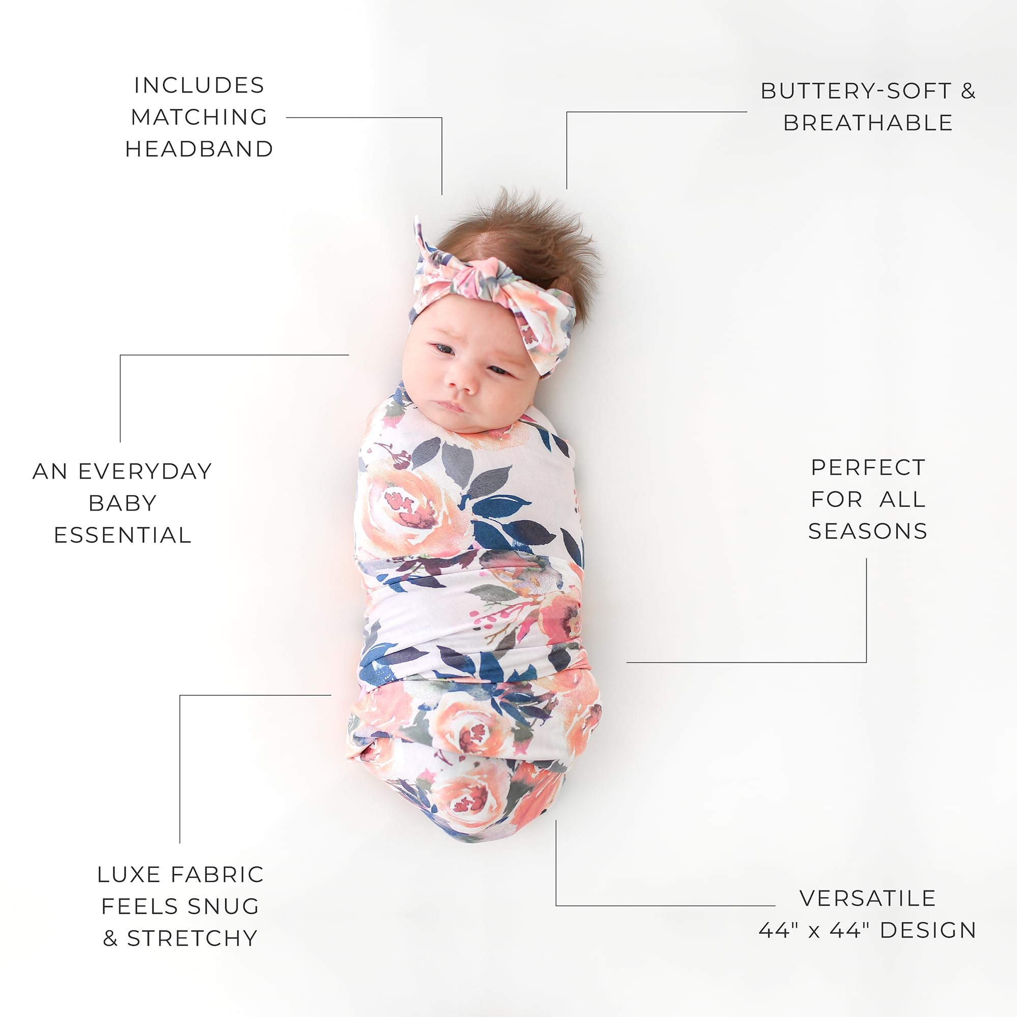 Posh Peanut bamboo fabric swaddle emphasizing breathable comfort
