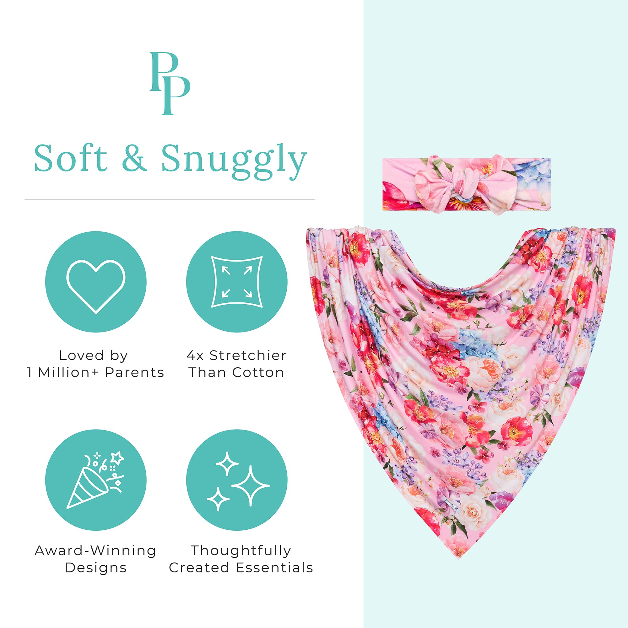 Posh Peanut swaddle doubles as stroller cover for on-the-go comfort.
