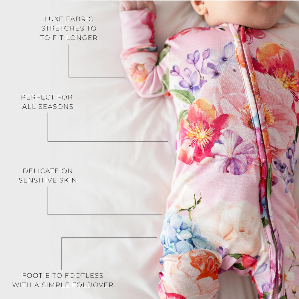 Posh Peanut two-way zipper detail enables top or bottom access.