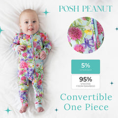 Posh Peanut two-way zipper enables quick diaper changes from top or bottom.