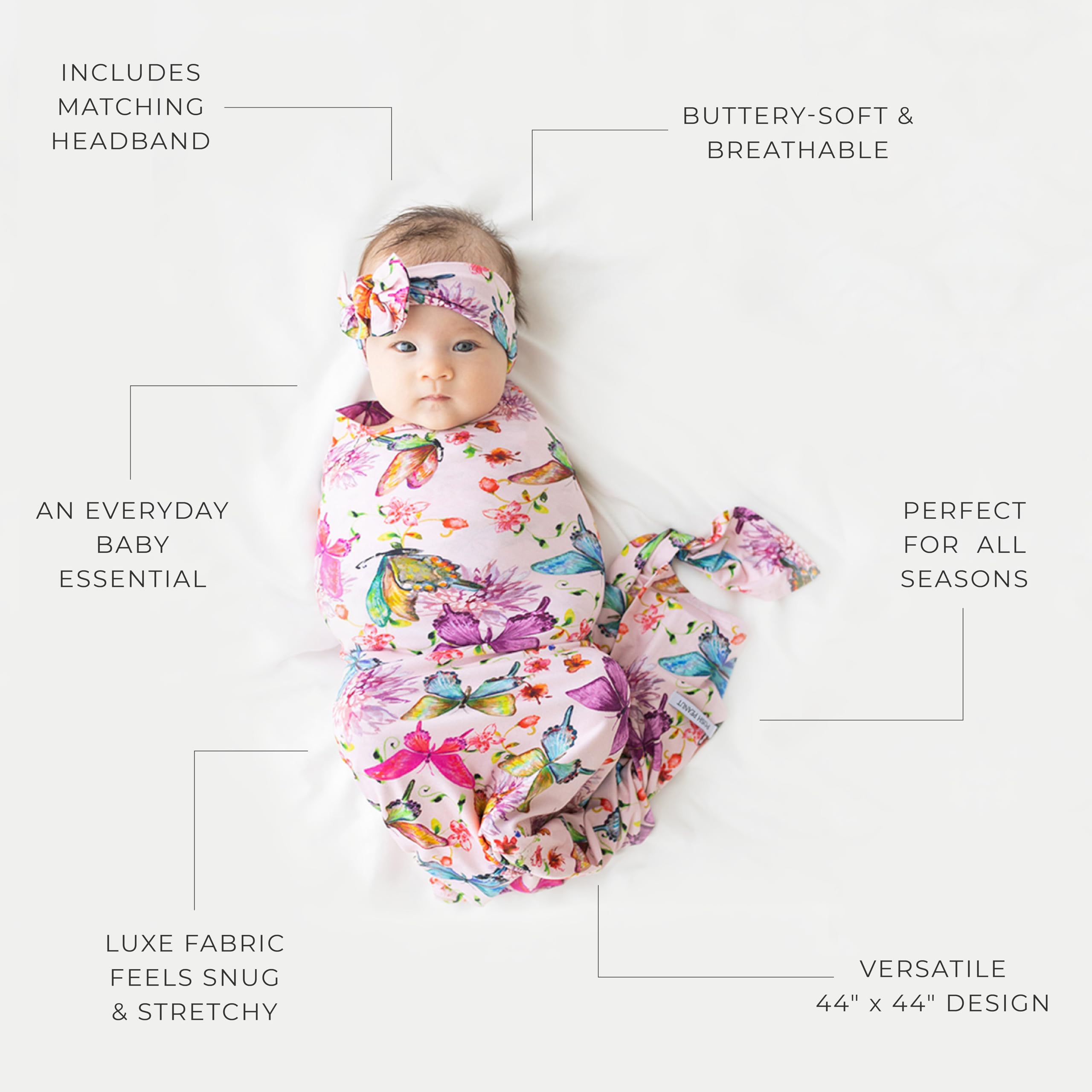 Posh Peanut swaddle in car-seat setup, offering cozy support during transport.