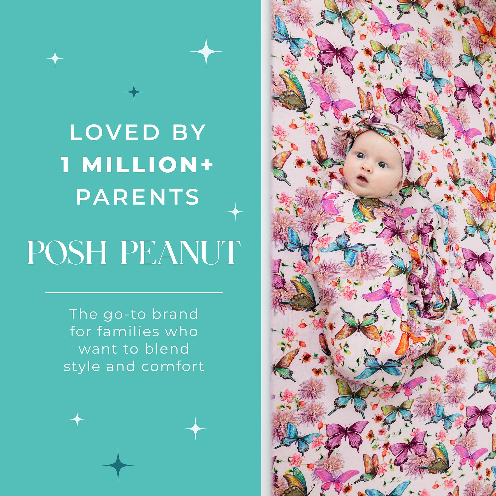 Posh Peanut watercolor butterfly print adds decorative nursery charm.