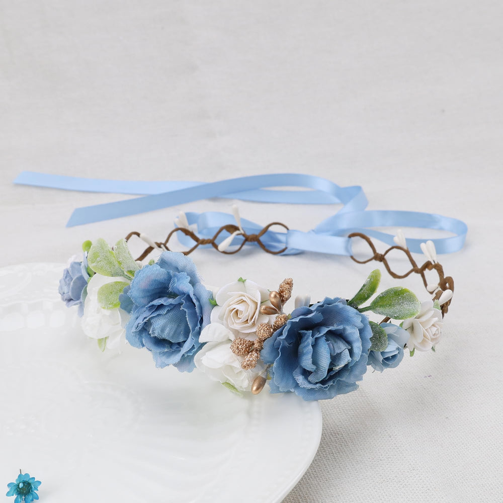 PoshMyra flower crown close-up of delicate blossom details