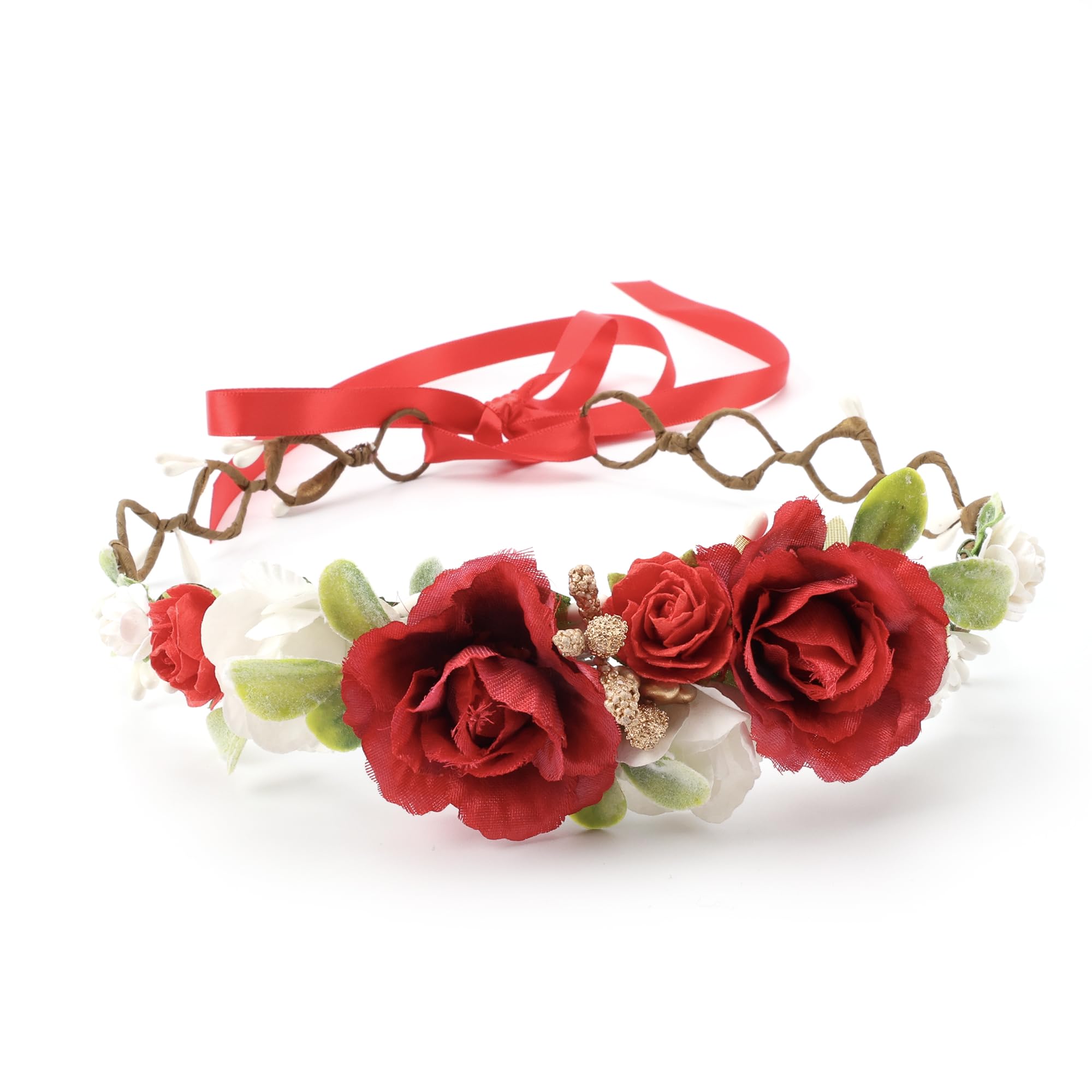 PoshMyra pink flower crown for baby girls with adjustable fit.