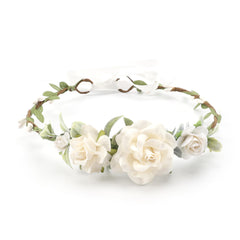 PoshMyra pink flower crown for babies with adjustable fit.
