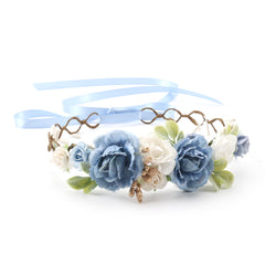 PoshMyra pink flower crown headband for baby girls, comfortable adjustable fit