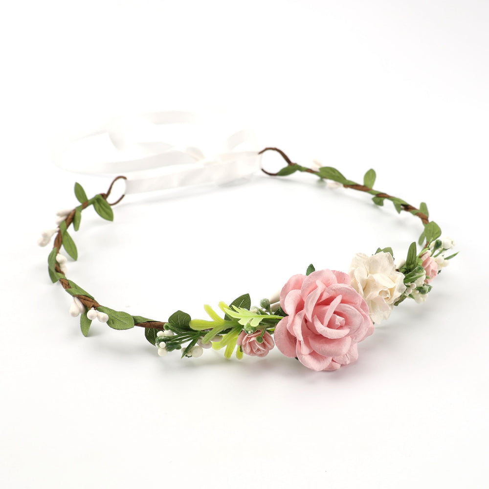 PoshMyra pink flower crown for babies and kids, ideal for photo shoots and parties