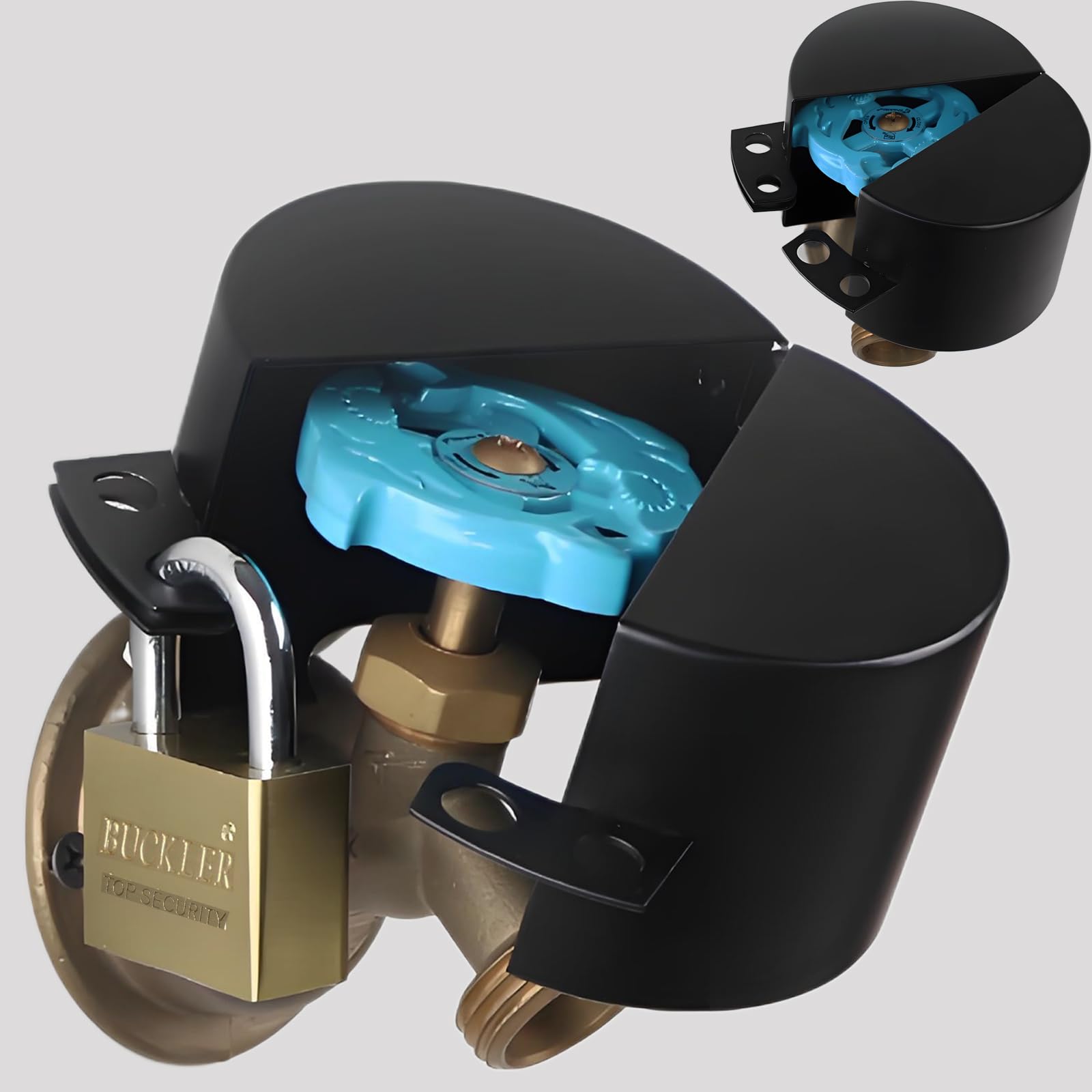 Posnaland stainless steel lock cover provides durable faucet protection.