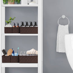 Posprica medium woven basket helps drawer organization with compact, sturdy storage.