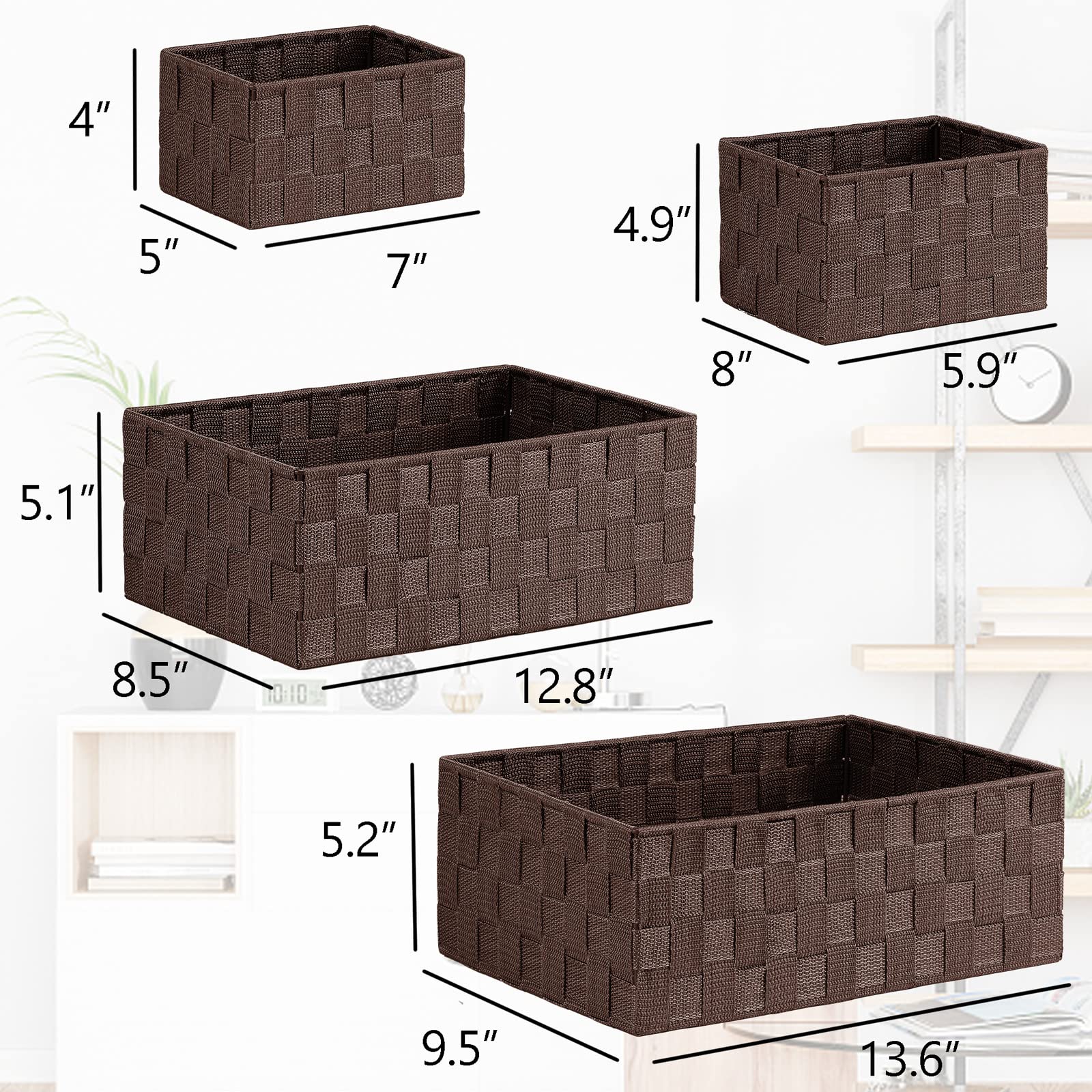 Posprica second medium woven basket for efficient drawer organization and access.