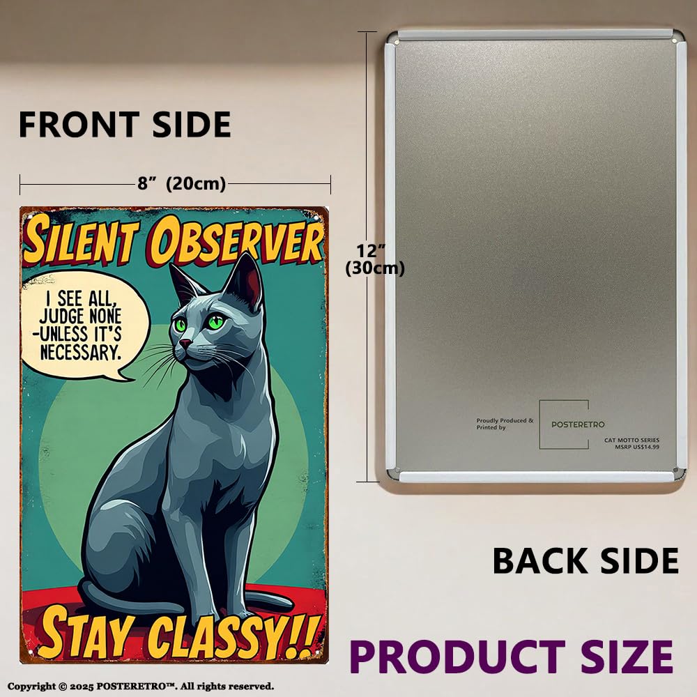 posteretro cat american style sign gift idea for cat lovers and homes.