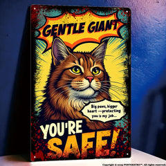 Posteretro cat breed collection artwork on compact wall sign