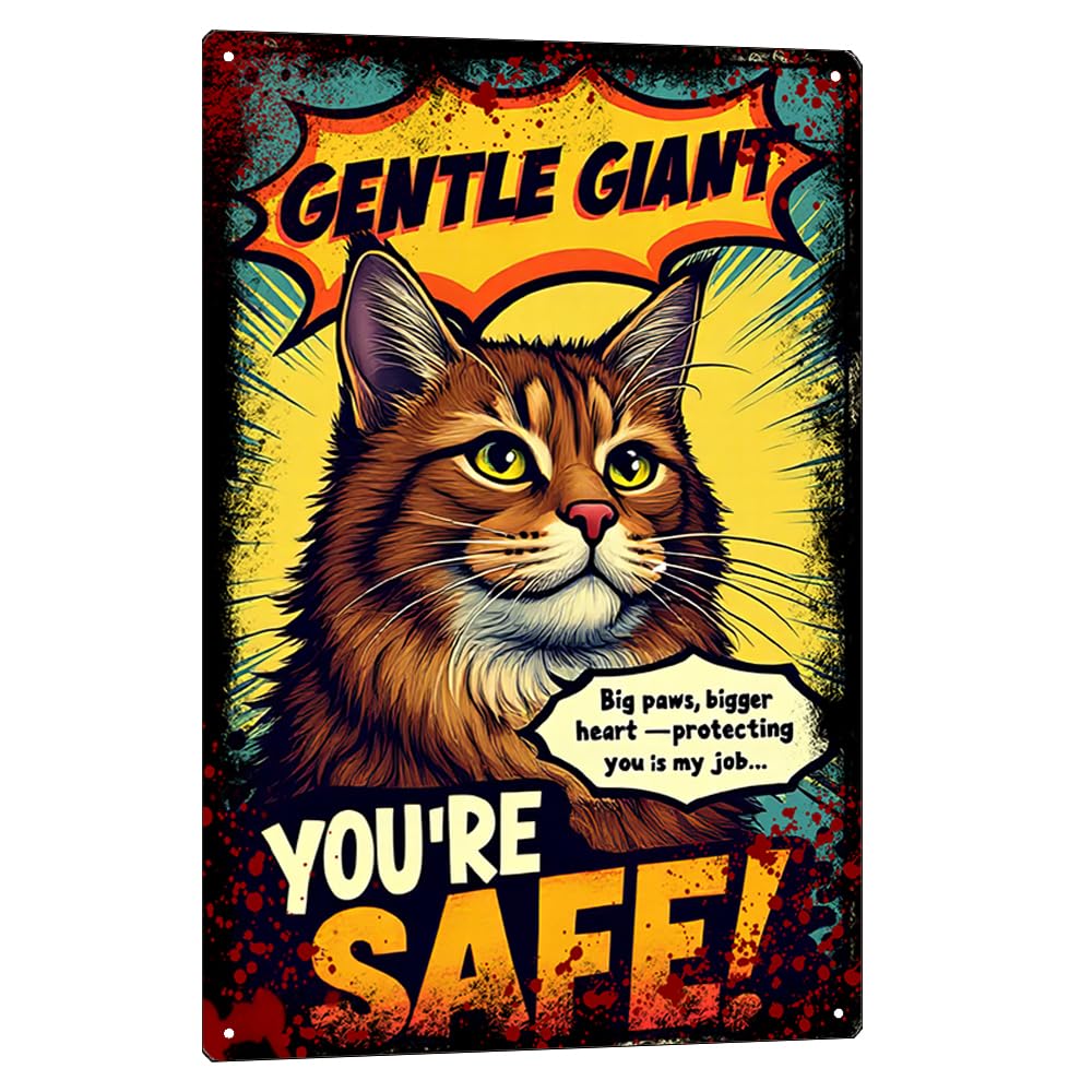 Posteretro Maine Coon tin sign design adds vintage flair to cat lovers' walls