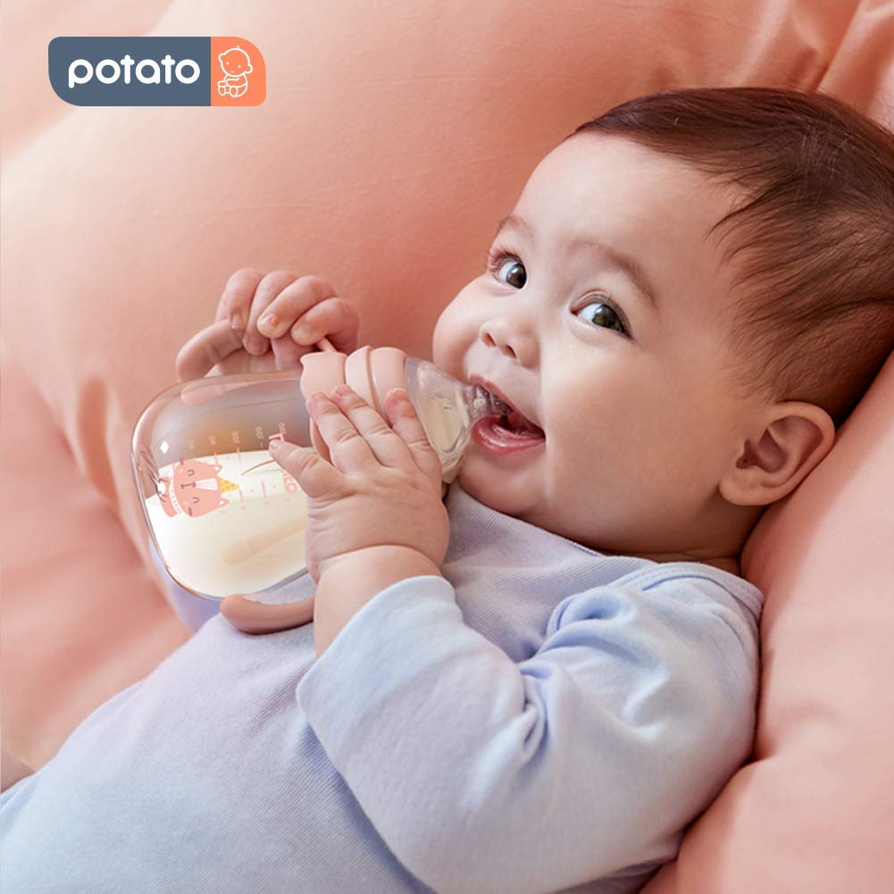 Potato 6oz bottle includes replaceable nipples for versatility