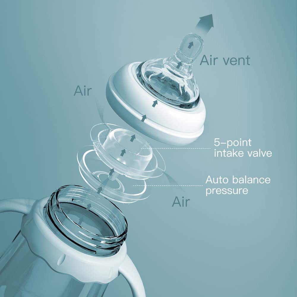 POTATO anti-colic nipple design highlights steady feeding and reduced gas.
