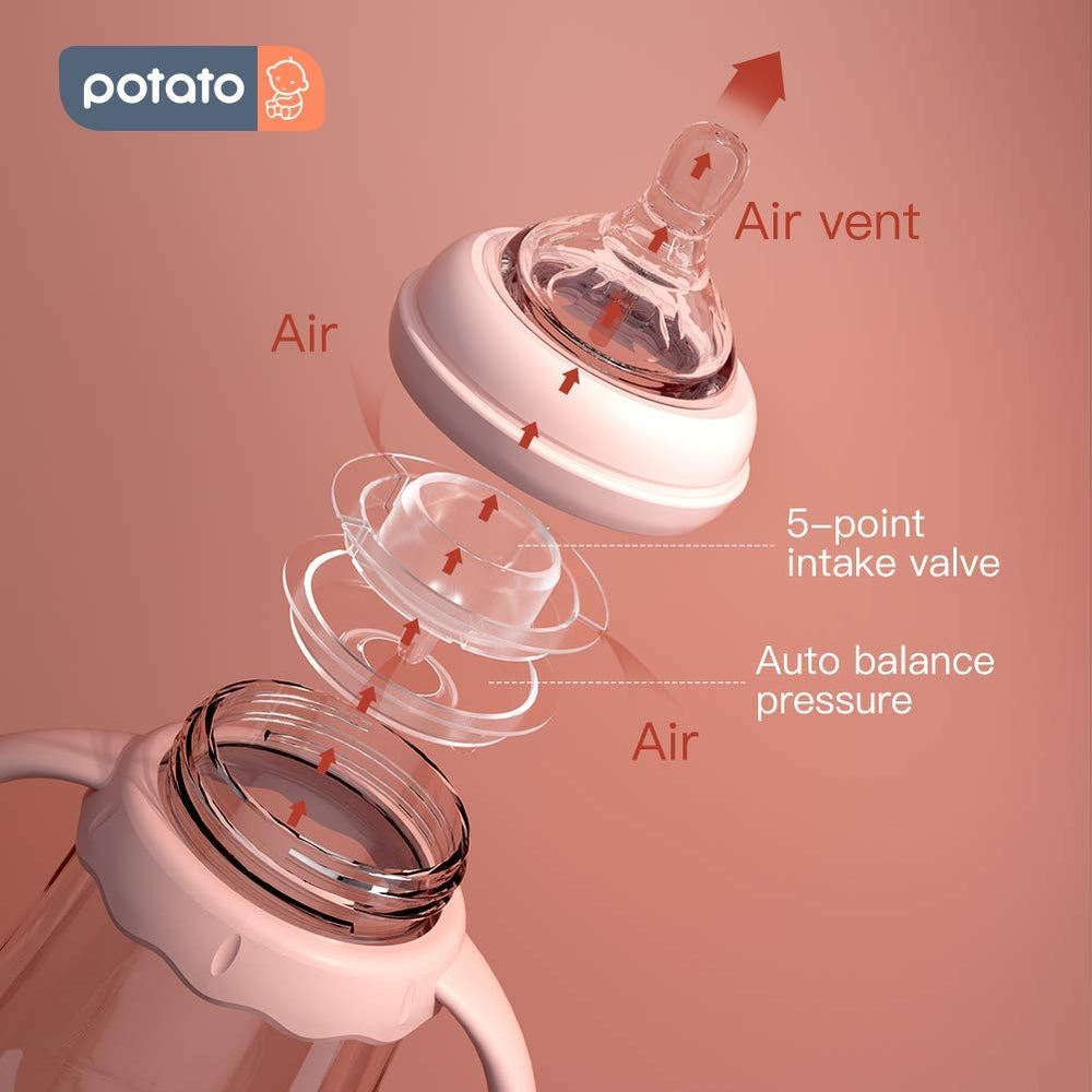 Potato bottle nipple wide-shape for natural latch and breast-like feeding