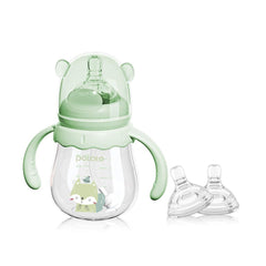 POTATO glass baby bottle nipple closeup showing natural latch support