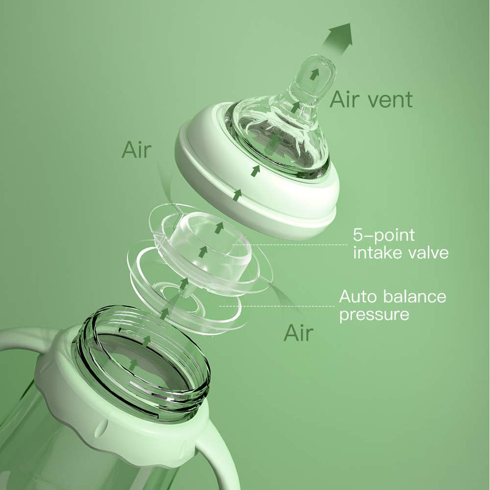 Potato glass bottle with wide nipple for natural latch support