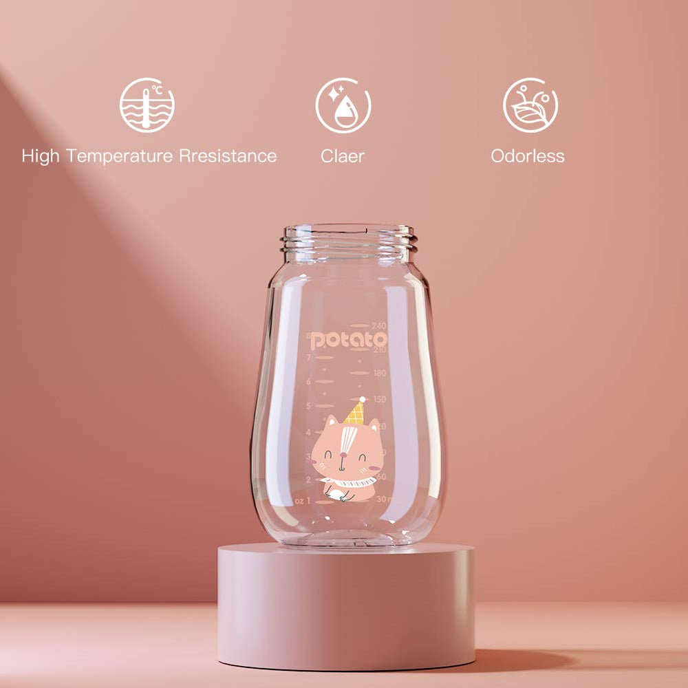 Potato glass bottle easy clean with few parts