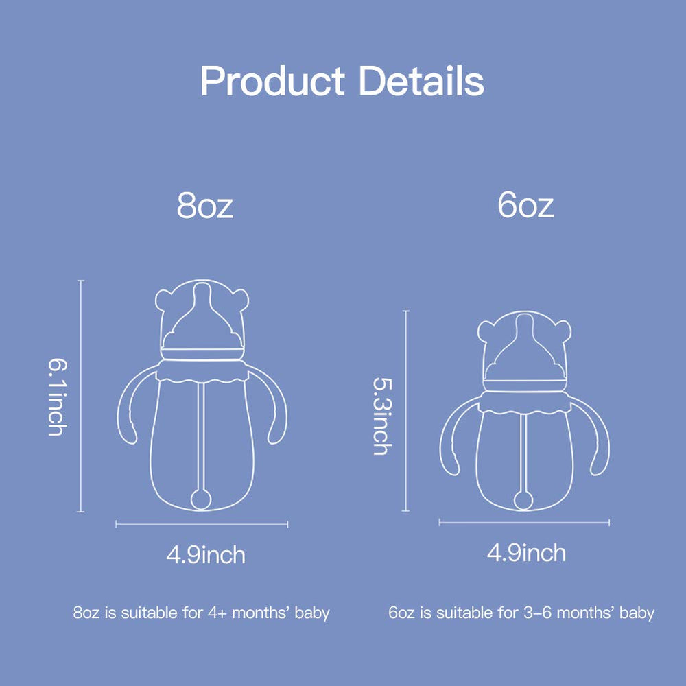 Potato pink bottle ships with two nipples for feeding flexibility