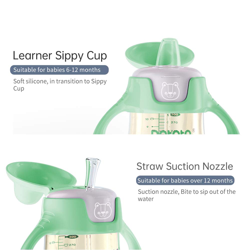 POTATO sippy cup featuring straw-type for older babies learning to sip.