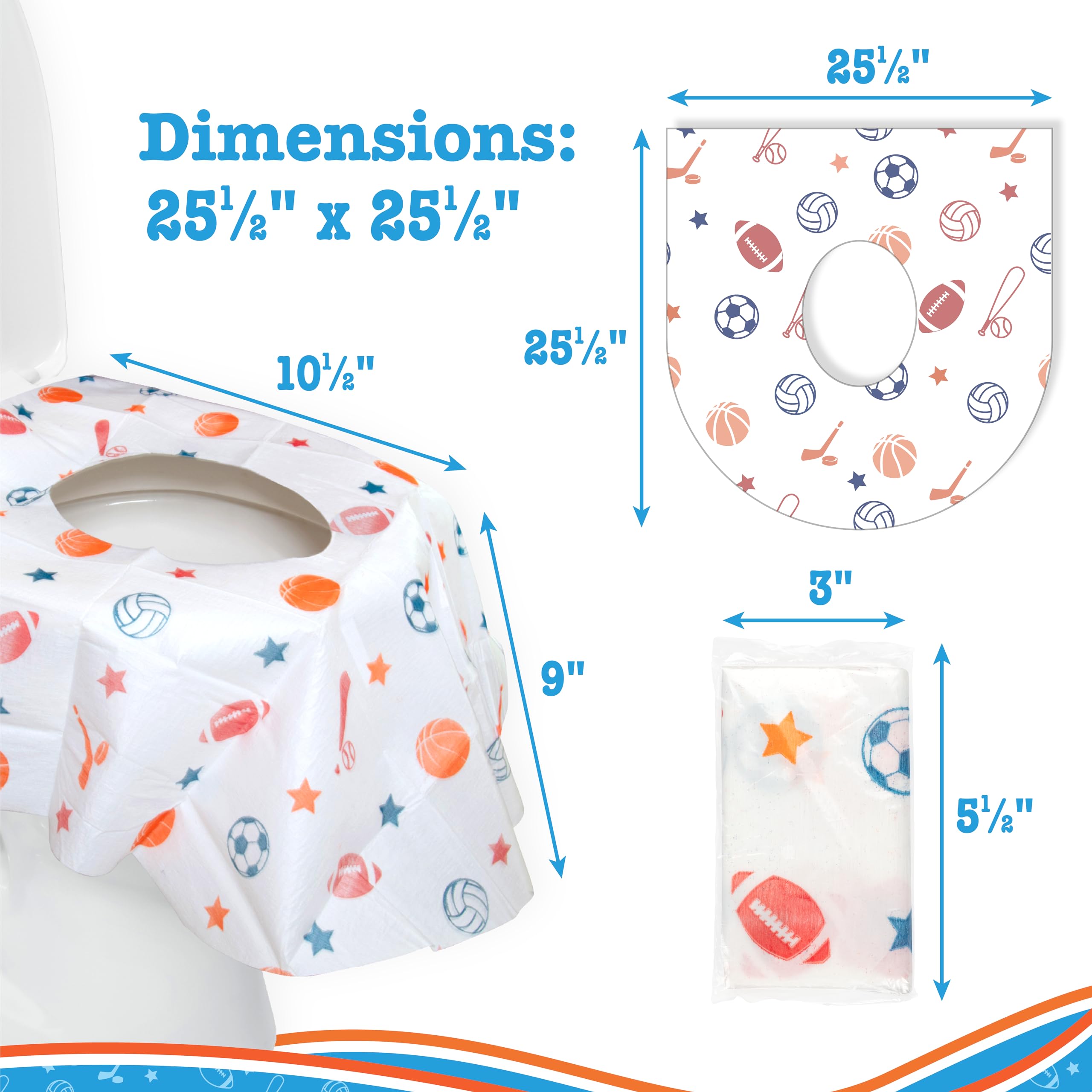 POTTY SHIELDS extra-large seat cover provides full coverage for all users.