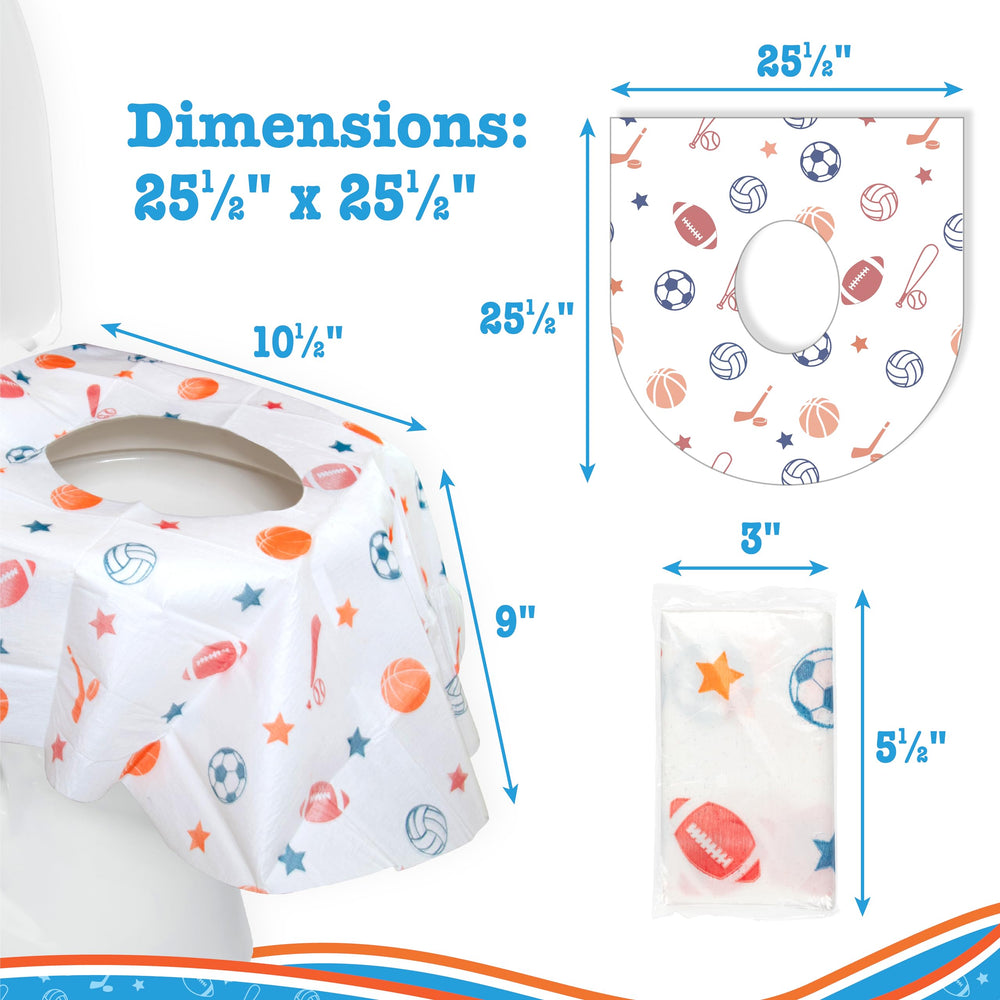 POTTY SHIELDS extra-large seat cover provides full coverage for all users.