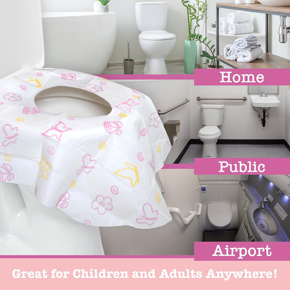 Potty Shields floral XL cover individually wrapped and ready to grab from a purse or bag