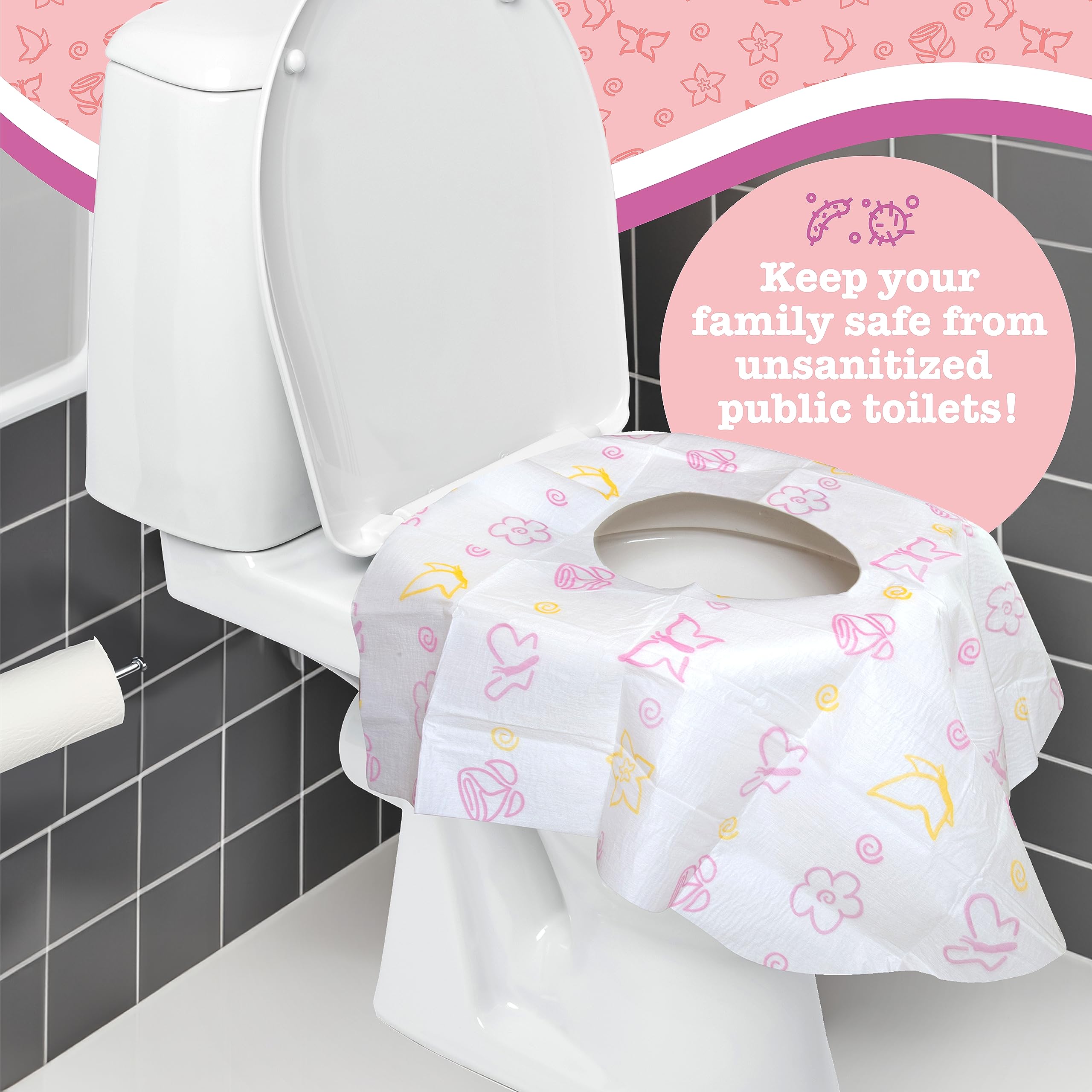 Potty Shields Floral XL with waterproof liner guards skin from moisture.