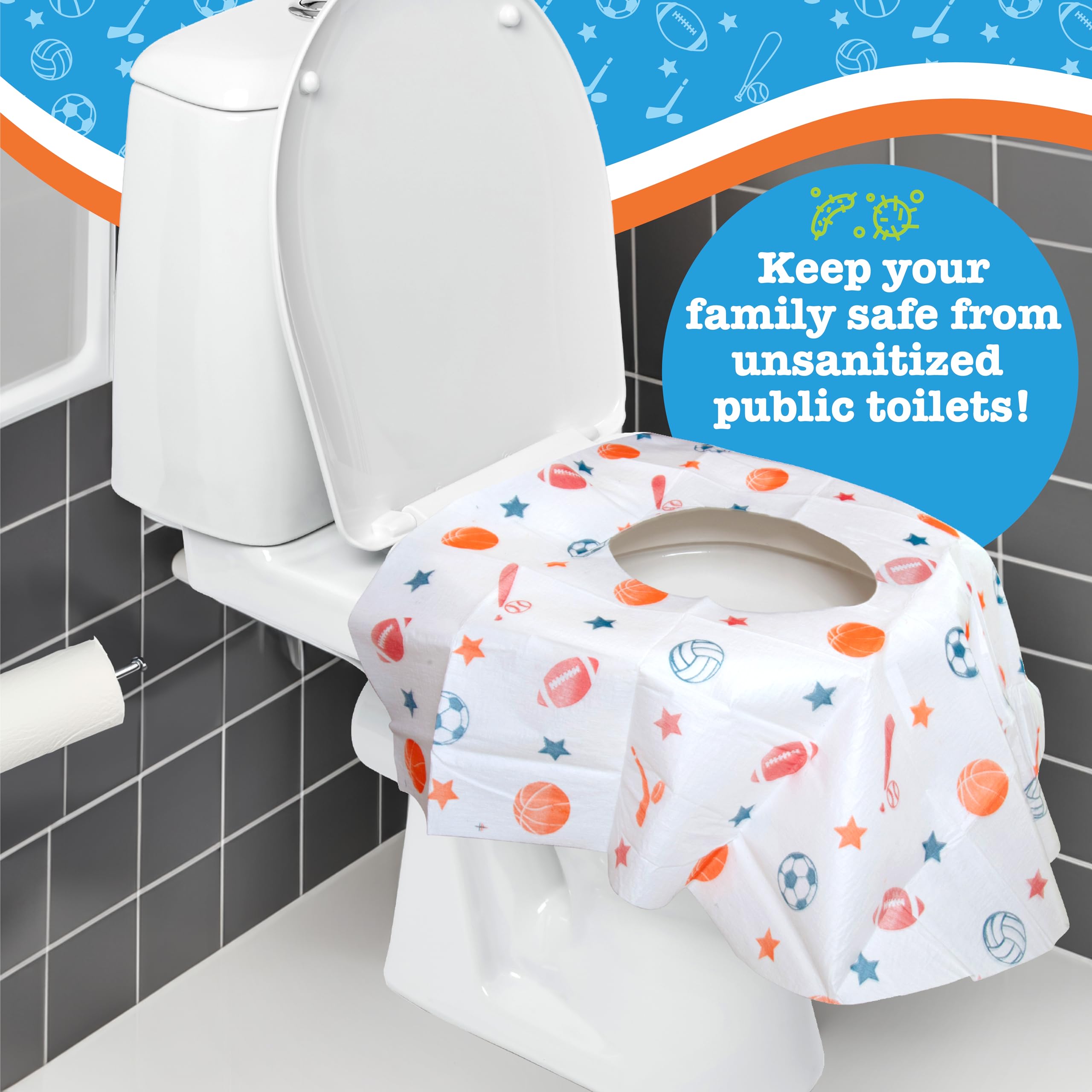 POTTY SHIELDS individually wrapped pack fits purse or diaper bag.