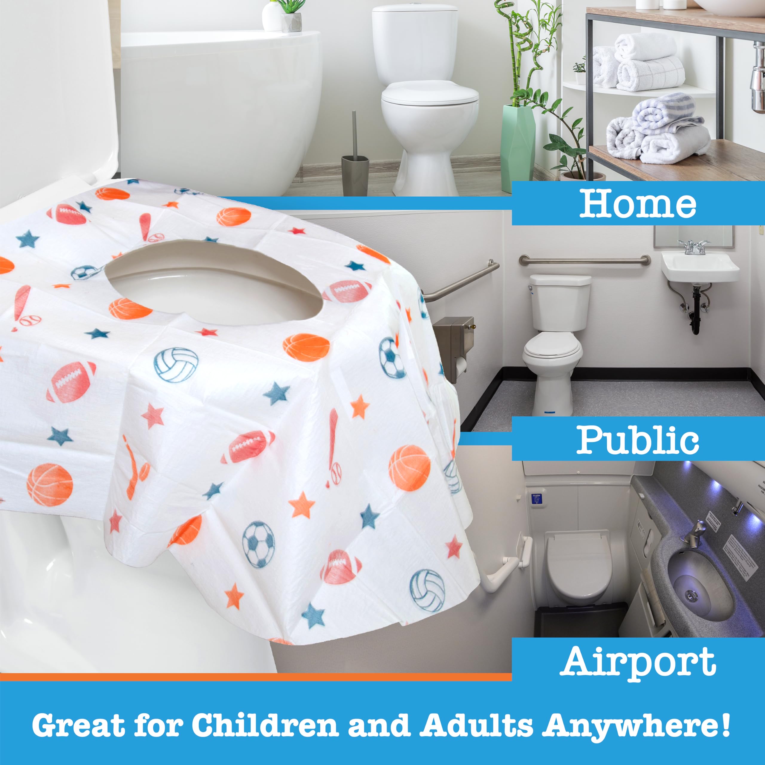 POTTY SHIELDS portable 40-pack ideal for travel and outings.