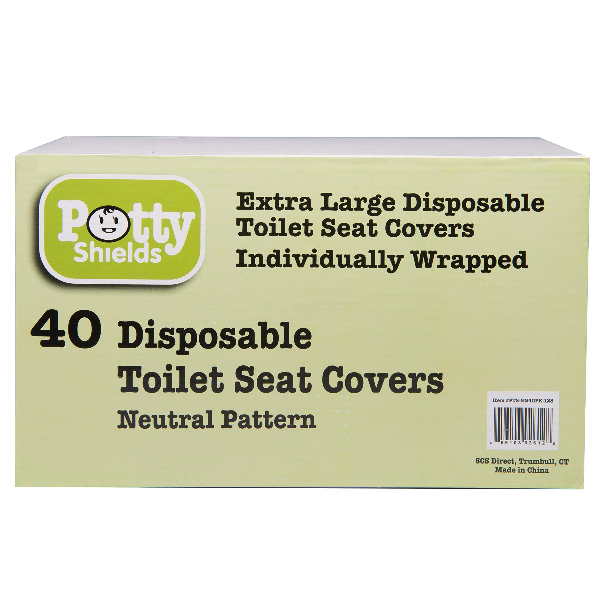 Potty Shields XL on seat image demonstrates full coverage in public restrooms.