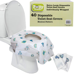 Potty Shields XL packaging shows travel ready protection for on the go.