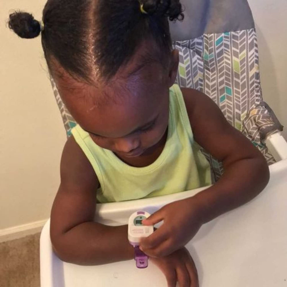 Potty Time purple watch water-resistant design for everyday wear.