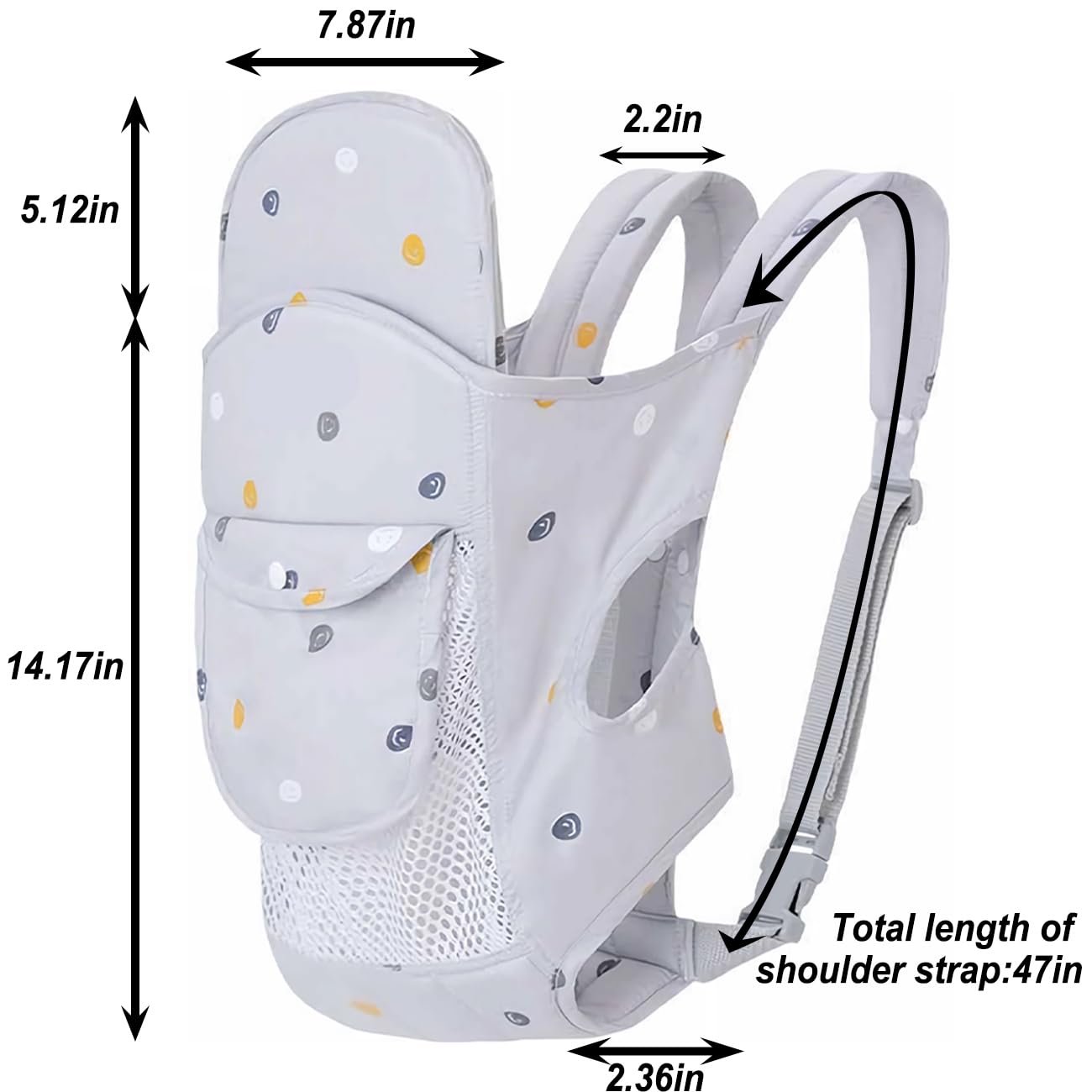 POVENK quick-onboarding-one-minute-use-grey enables fast, stress-free baby wearing.