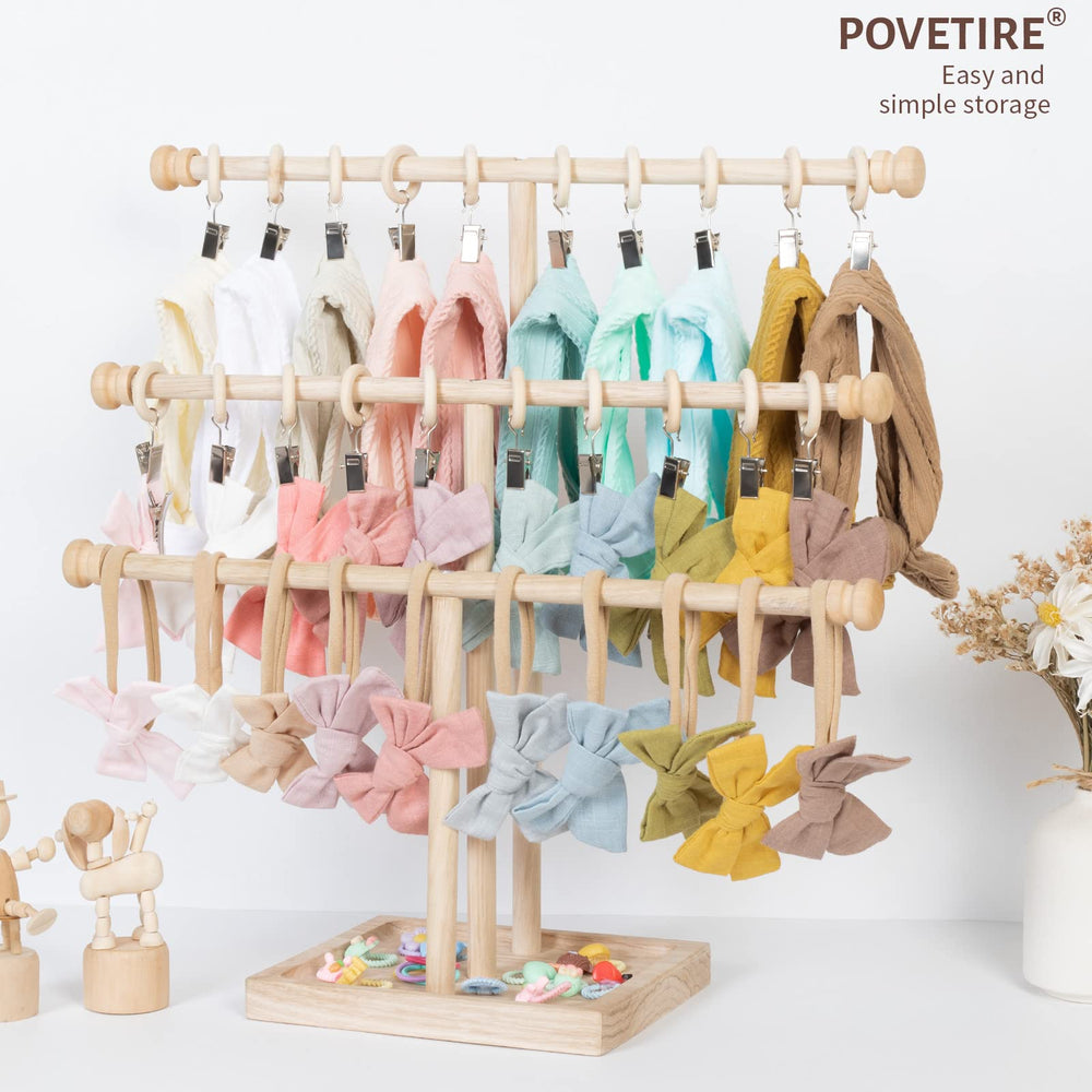 POVETIRE baby hair accessories rack displays bows clearly for quick prep